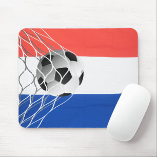 Soccer Ball On Dutch Flag Mouse Mat