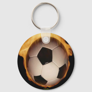Soccer Ball On Fire Keychain