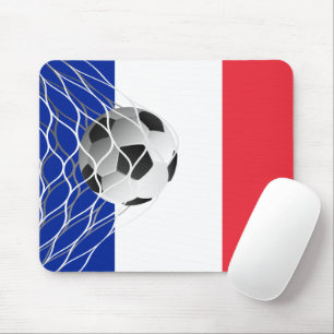 Soccer Ball On French Flag  Mouse Mat