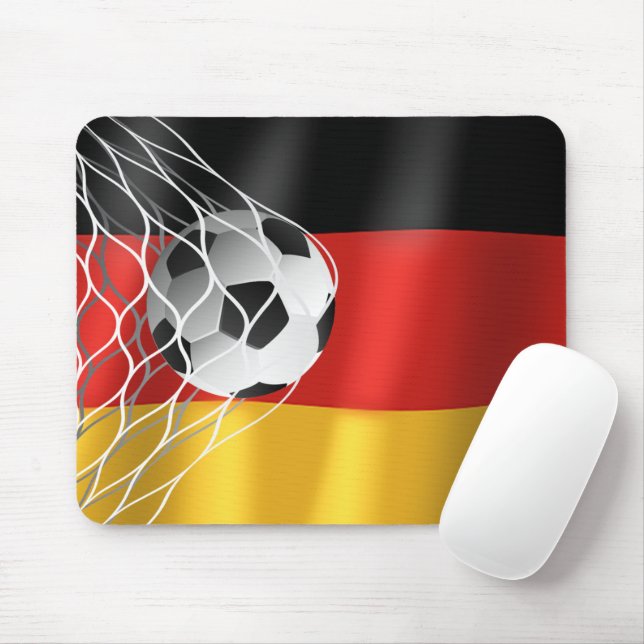 Soccer Ball On German Flag Mouse Mat (With Mouse)