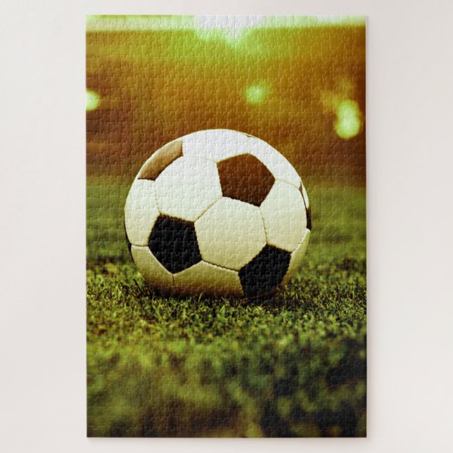 Soccer Ball on Grass Jigsaw Puzzle (Vertical)