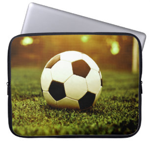 Soccer Ball on Grass Laptop Sleeve