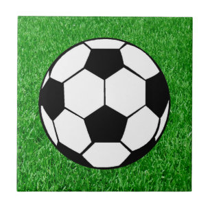 Soccer Ball On Lawn Tile