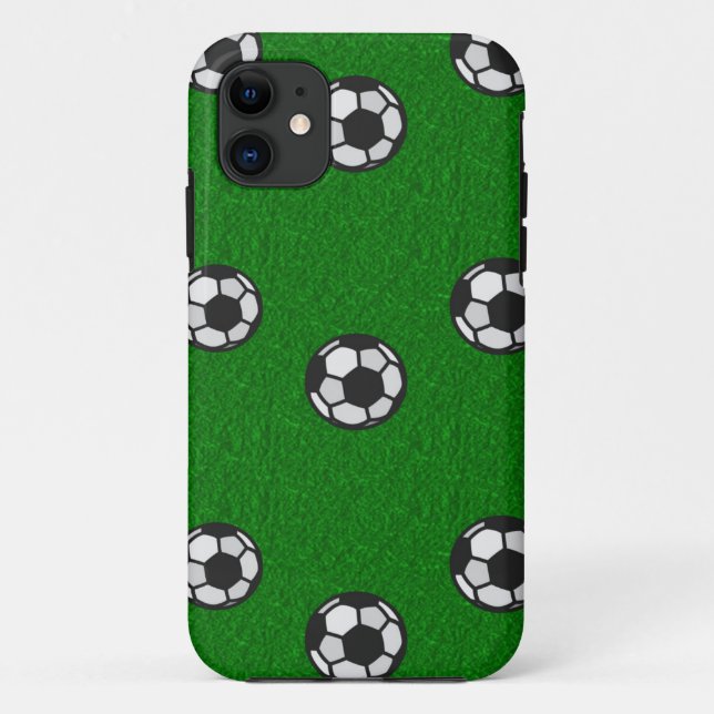 Soccer ball on textured grass patterned Case-Mate iPhone case (Back)