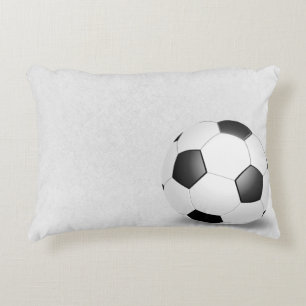 Soccer Ball On White Texture Decorative Cushion