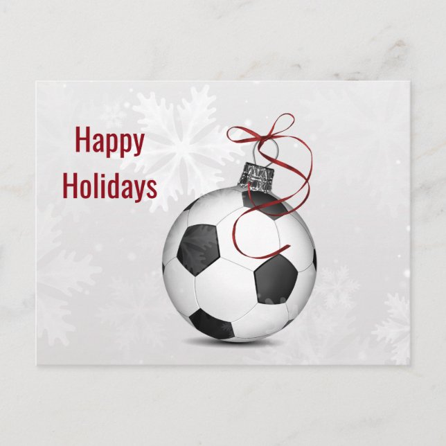 soccer ball ornament Holiday Cards (Front)
