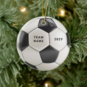 Soccer Ball Ornament   Personalized Team Name Year