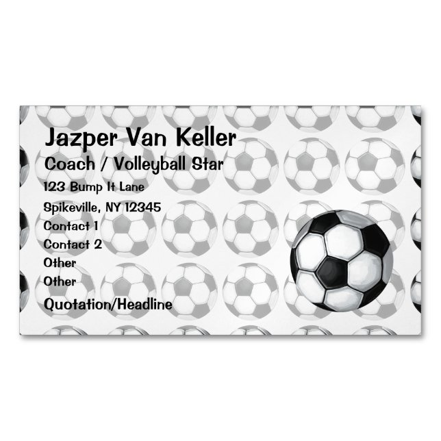Soccer Ball Painted Pattrern Magnetic Business Card (Front)