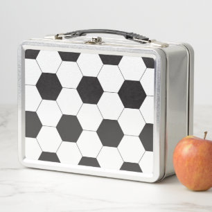 Soccer Ball Pattern Back to School Metal Lunch Box