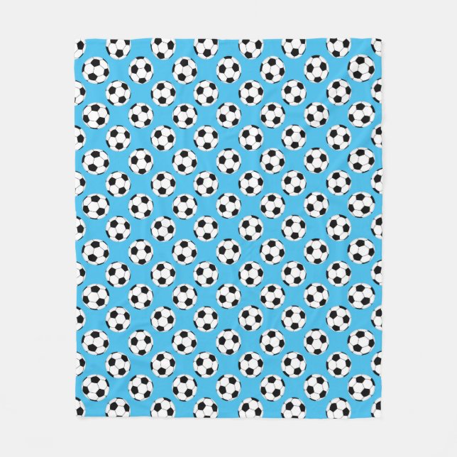 Soccer Ball Pattern Fleece Blanket (Front)