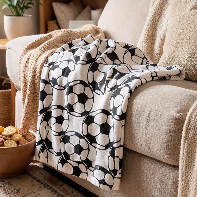 soccer ball pattern fleece blanket (Creator Uploaded)
