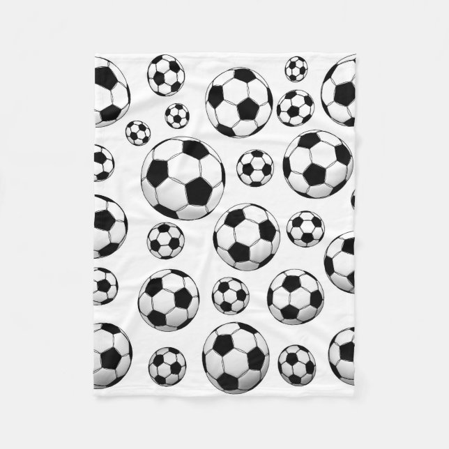 Soccer Ball Pattern Fleece Blanket (Front)