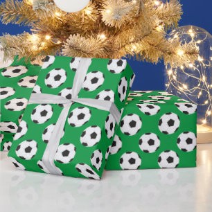 Soccer Ball Pattern green  Wrapping Paper