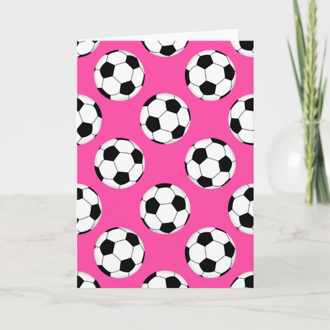 Soccer Ball Pattern Pink Card (Front)