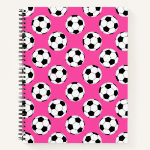 Soccer Ball Pattern Pink Notebook