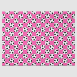 Soccer Ball Pattern Pink Tissue Paper