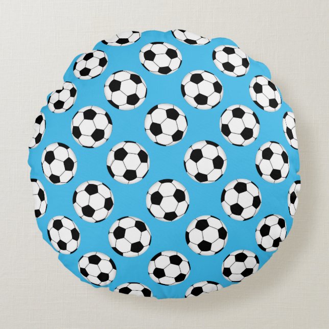 Soccer Ball Pattern Round Cushion (Front)