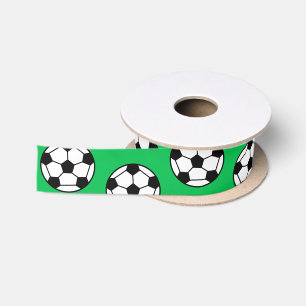 Soccer Ball Pattern Satin Ribbon