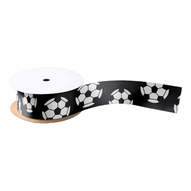 Soccer Ball Pattern Satin Satin Ribbon (Spool)
