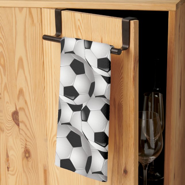 Soccer Ball Pattern Tea Towel (Thirds Fold)
