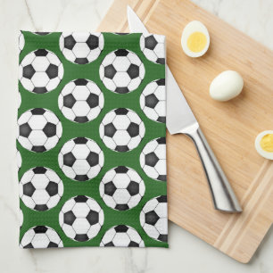 Soccer Ball Pattern Tea Towel
