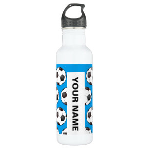 Soccer ball pattern with personalised name 710 ml water bottle