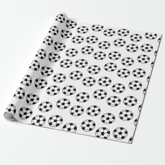 Soccer Ball Pattern Wrapping Paper (Unrolled)