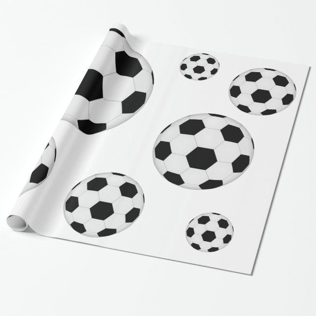 Soccer ball pattern wrapping paper (Unrolled)