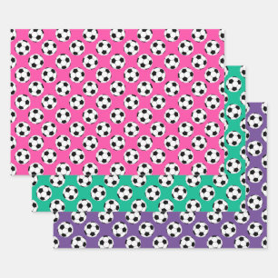 Soccer Ball Pattern Wrapping Paper Sheet