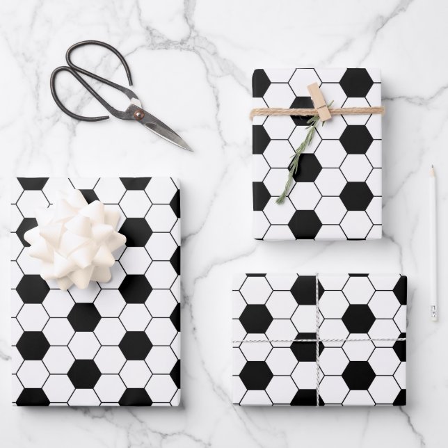 soccer ball pattern  wrapping paper sheet (Front)