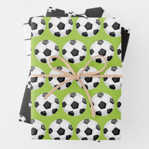 Soccer Ball Pattern Wrapping Paper Sheet