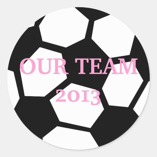Soccer Ball Personalise It! Classic Round Sticker (Front)