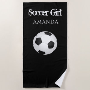 Soccer Ball Personalised Beach Towel Gift