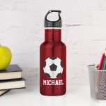 Soccer Ball Personalised Kids 532 Ml Water Bottle<br><div class="desc">Personalised design for your little athletes and sports fans.</div>