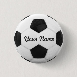 Soccer Ball Personalised Name 3 Cm Round Badge