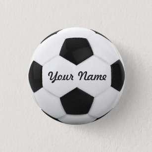 Soccer Ball Personalised Name 3 Cm Round Badge