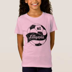 Soccer Ball Personalised Name and Number T-Shirt