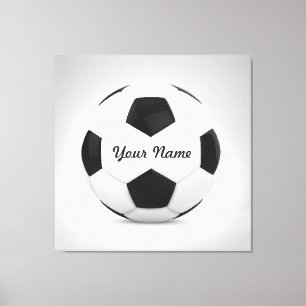 Soccer Ball Personalised Name Canvas Print