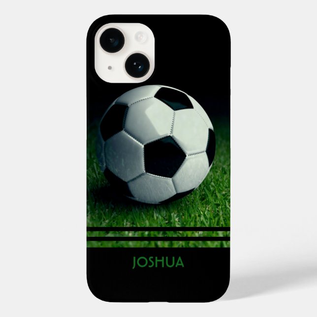 Soccer Ball Personalised Name Football Case-Mate iPhone Case (Back)