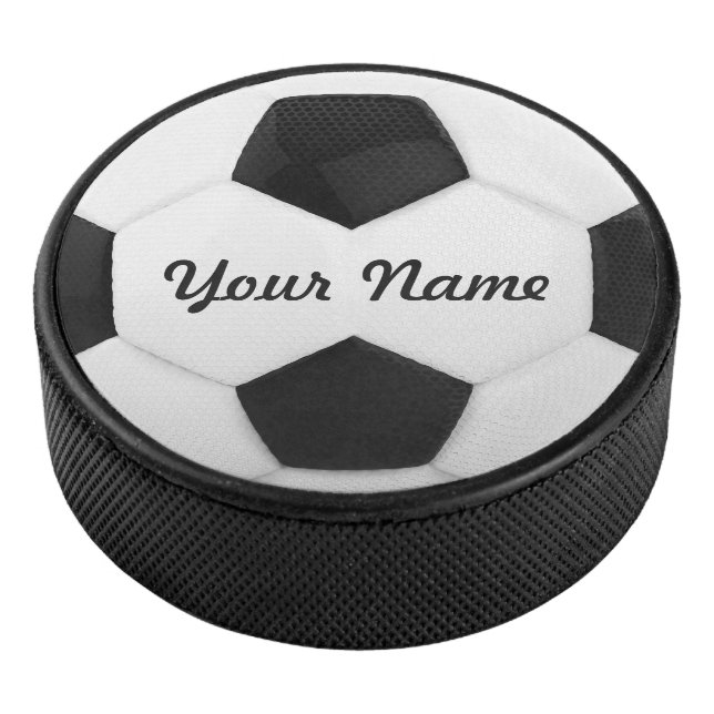 Soccer Ball Personalised Name Hockey Puck (3/4)