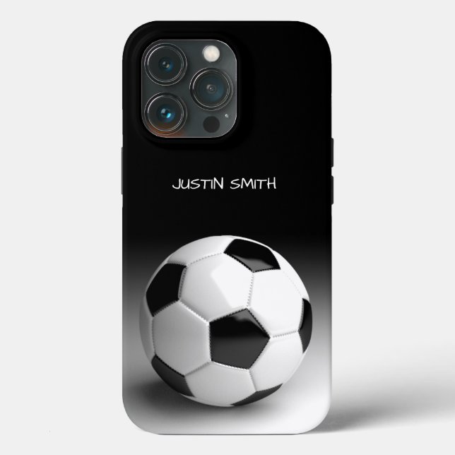 Soccer Ball Personalised Phone Case Black (Back)