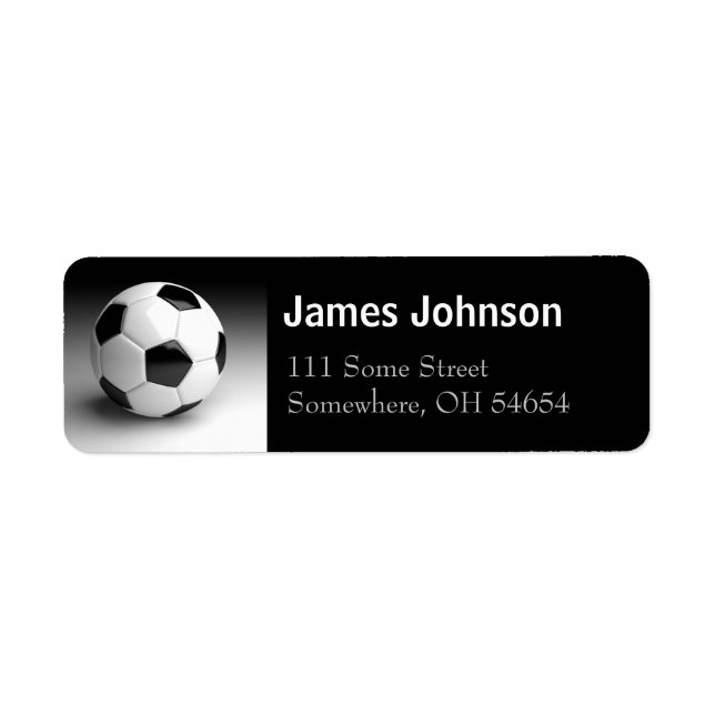 Soccer Ball Personalised Return Address Labels (Front)