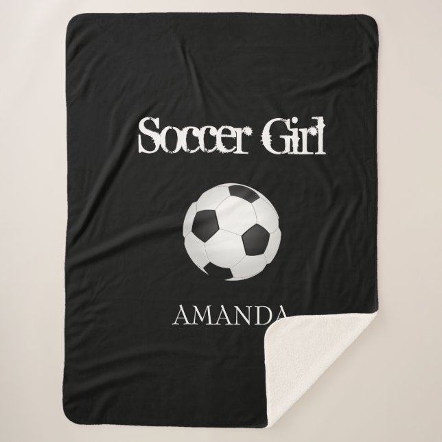 Soccer Ball Personalised Soccer Ball Throw Blanket (Front)