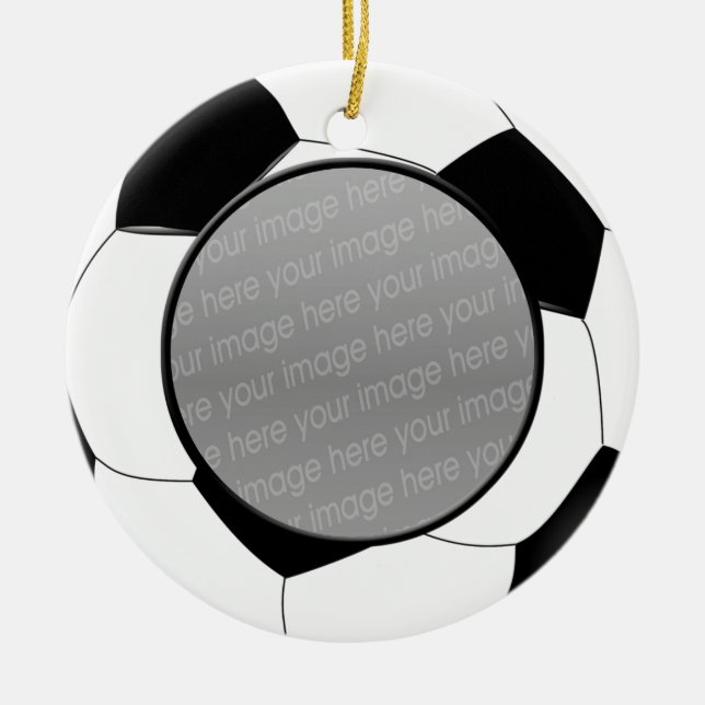 Soccer ball photo ornament (Front)