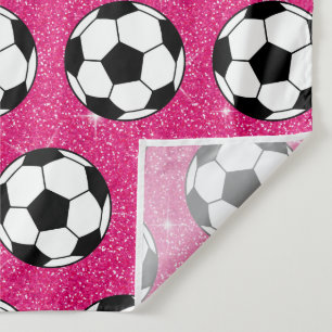 Soccer Ball Pink Frost Glitters Sport Player White Tapestry