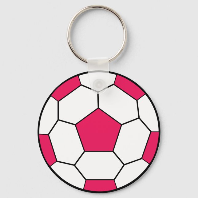 Soccer Ball Pink Keychain (Front)