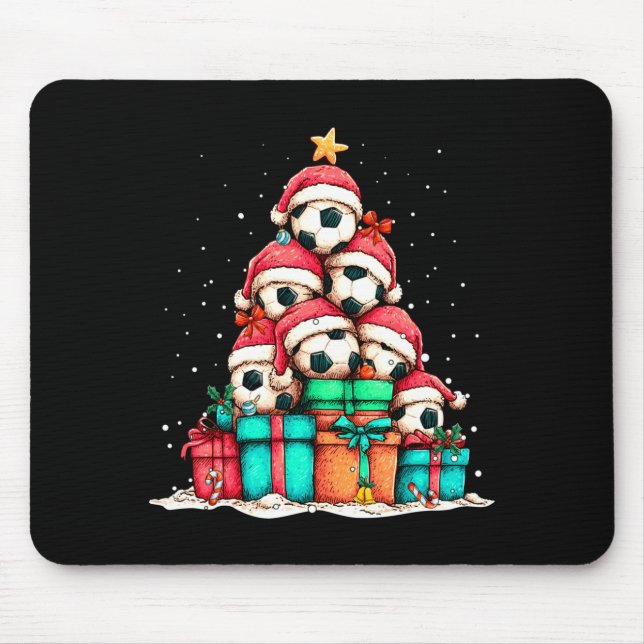 Soccer Ball Player Le Christmas Tree Xmas Long Sle Mouse Mat (Front)