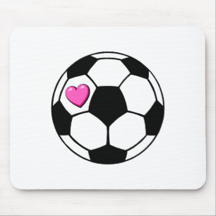 Soccer Ball (Pnk Hrt) Mouse Mat