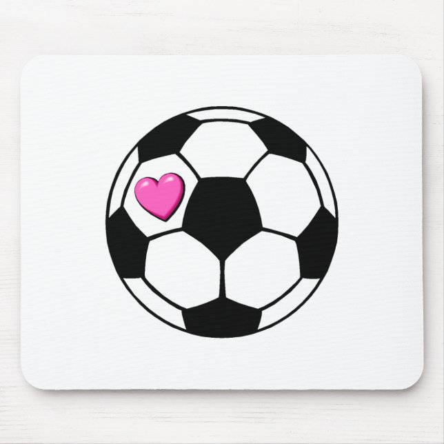 Soccer Ball (Pnk Hrt) Mouse Mat (Front)