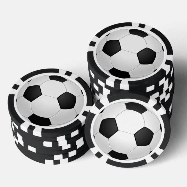 Soccer Ball Poker Chips Football Gift (Stack)